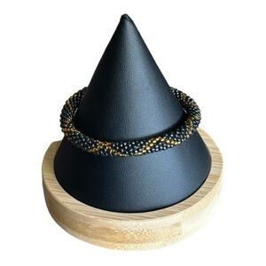 Limited Edition Sashka Bracelet Gunmetal Silver And Gold Beaded Bracelet